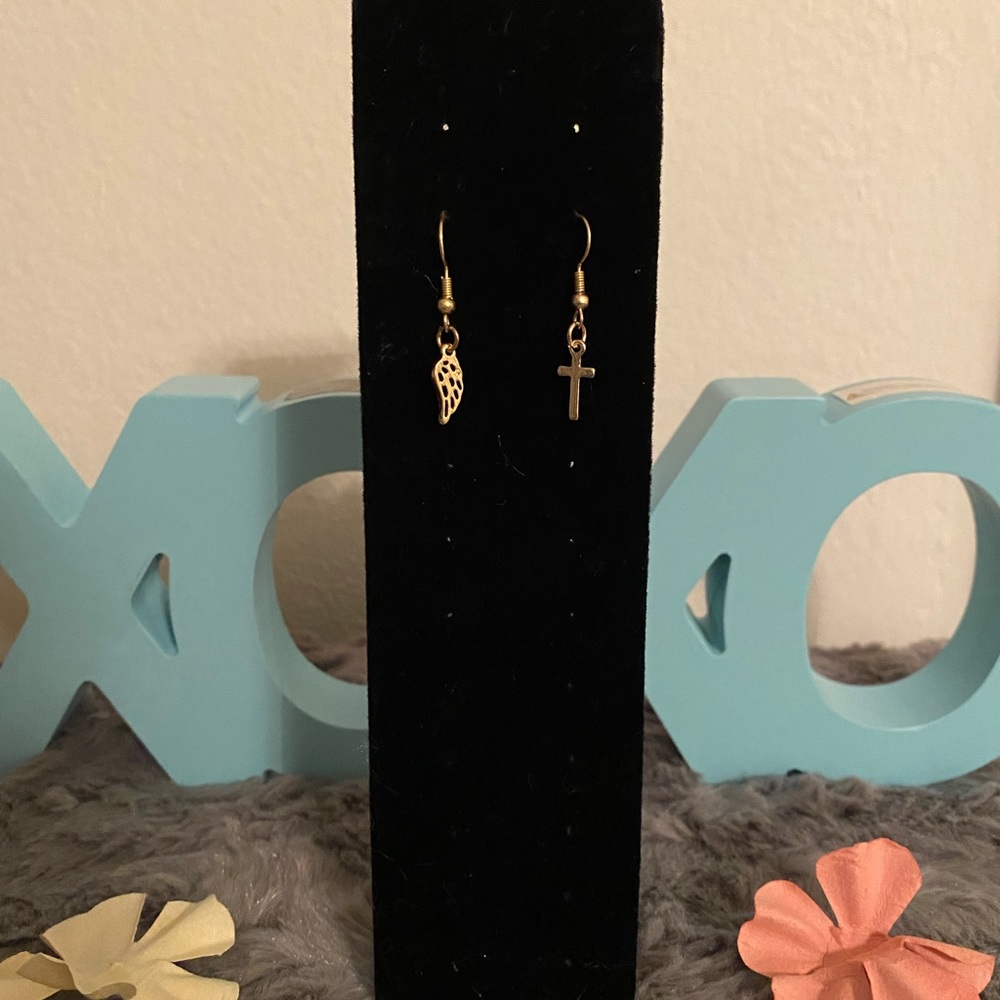 Wing & Cross Earrings